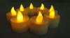 Battery operated yellow flickering LED candles , colored tealight candles