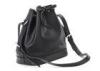 SPI Leather Hobo Shoulder Bags For Women ,Black Leather Bucket Bag