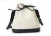 Ladies Luxury White Genuine Leather Hobo Bag Spi Leather Bucket Bag