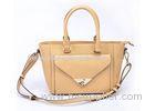 Detachable Shoulder Strap Beige Leather Handbags for Girls , Ladies