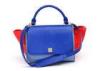 Light Blue Womens real leather handbag Phantom Design , Mircofibre Lining