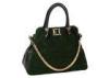 Dark Green Ladies PU Leather Bag Patent Handbags with Chain Strap