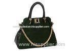 Dark Green Ladies PU Leather Bag Patent Handbags with Chain Strap