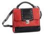 Black Red Croco PU Ladies Fashion Backpack with Detachable Back Strap