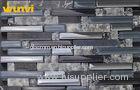 Dark Gray Crystal Strip Mosaic Tile , Glass Mirror Mosaic Tile Backsplash