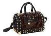 Big Studs Horse Hair Bag leopard print handbags for Winter , Autumn