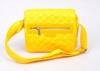 Waterproof Yellow Nylon Shoulder Bag with Leather Badge for Ladies