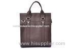 Brown Soft Mens Leather Tote Bag , Detachable Leather Shoulder Strap