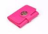 Fashion Rose Woman Three Fold Wallet with Snap Button Closure