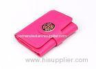 Fashion Rose Woman Three Fold Wallet with Snap Button Closure