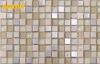 Non - Slip Subway Glass And Metal Mosaic Tile With Clear Crystal Chip