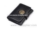 Personalised Black Leather Trifold Wallet for Ladies / Girls / Women