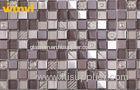 8mm Chocolate Color Glass Mix Metal Mosaic Tile with Unique Crystal Chip