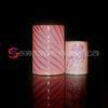 PE plastic personalised decorative flickering led pillar candle with sticker