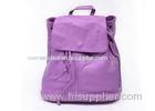 Purple Fashion Leather Backpack , Zipper Pocket on The Backside