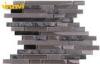 Classical Dark Brown Glass And Metal Mosaic Tile With Acid - Resistant