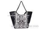 Black Large Leather Handbags with Glossy Finish , faux leather Shoulder Bag