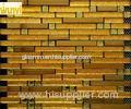 Interior Wall Decorative Strip Gold Mosaic Tiles , Gold Mirror Mosaic Tiles