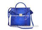 Python Embossed Faux Leather Handbags Trapaze Tote in Blue / Black