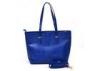 Fashion Long Handles Ladies navy blue leather handbags Customized