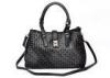 Adjustable Shoulder Two tone Handbags / Woven faux leather bag