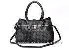 Adjustable Shoulder Two tone Handbags / Woven faux leather bag