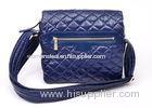 Light Weight Navy Blue Small Nylon Crossbody Bag with Leather Trimming