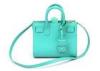 Green Womens Lizard Embossed Leather Crossbody Bags with Key Tag