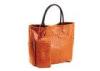 Bag in Bag Leather Shopper Bag with Detachable Wallet for Womens