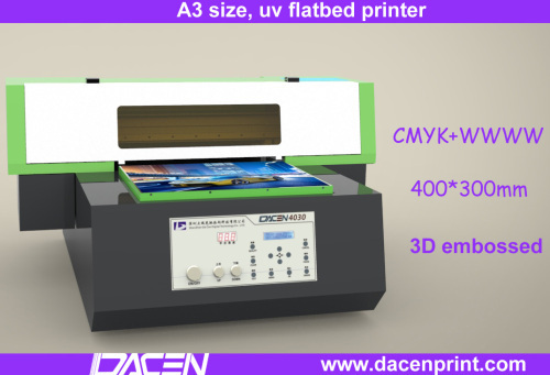 A3 size, 400*300mm small format UV flatbed printer