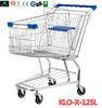 Reusable 4 Wheeled Grocery Retail Shopping Trolley , Wire Shopping Cart