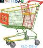 Colorful Zinc Plated Supermarket Shopping Trolley With Advertisement Board 100L