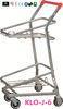 American Style Metal Shopping Basket Trolley / Two Basket Shopping Cart 50KGS