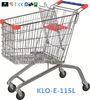 Large Heavy Duty Supermarket UK Shopping Cart 115L With 4x4 Inch Swivel PU Wheel