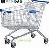180L Chrome Plating Supermarket Shopping Carts / Shopping Trolley 4 Wheels