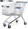 Large 4 Wheeled Supermarket Shopping Carts With Customized Logo On Handle 160L
