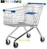 Large 4 Wheeled Supermarket Shopping Carts With Customized Logo On Handle 160L