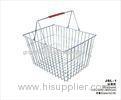 Durable Mesh Handing Metal Shopping Basket With Double Handles 400x300x220mm