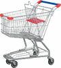 Low Carbon Steel American Grocery Shopping Trolley With Base Grid / Bottom Tray