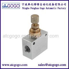 Silver pneumatic air flow speed control valve low pressure check valve