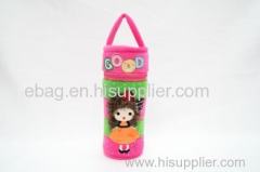 cartoon plush girl cylindrical pencil bags