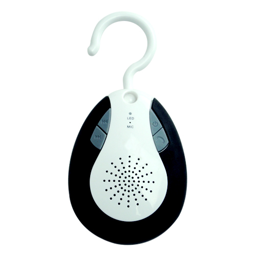 Waterproof Hook Design Bluetooth Shower Speaker& Auto FM Shower Radio Black