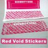 Custom water proof indestructible warranty Security void Labels Security open void seal stickers with serials numbers
