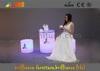 Led Round Bar Stool , LED Cube Chair Glow Furniture With Wireless Remote Control