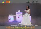 Led Round Bar Stool , LED Cube Chair Glow Furniture With Wireless Remote Control