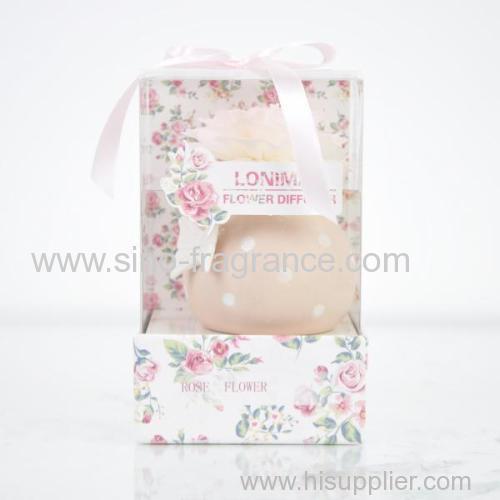 Home fragrance diffuser/100ml sola flower diffuser with in ceramic bottle