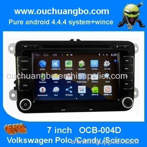 Ouchuangbo Car Radio Android 4.4.4 System Volkswagen Polo Candy Scirocco GPS Navigation iPod USB