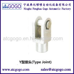 Y type I type joint aluminum contact bore head of pneumatic cylinder tapered tube