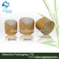 2015 new product cosmetic packaging inner plastic cap bamboo/wooden packaging disc top cap bamboo/wooden bottle cap