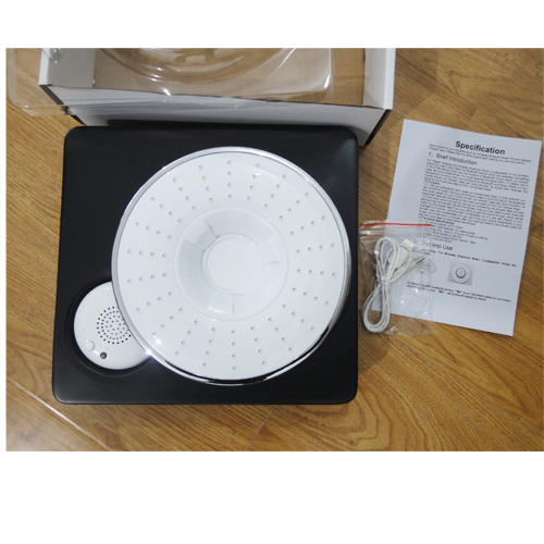 3W IPX4 Waterproof 8 Inches Diameter White Shower Head Bluetooth Speaker for music and getting phone